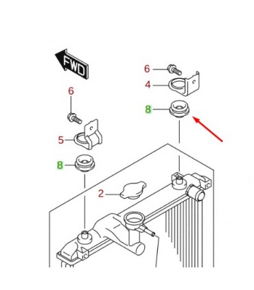 Goma soporte superior radiador ORIGINAL