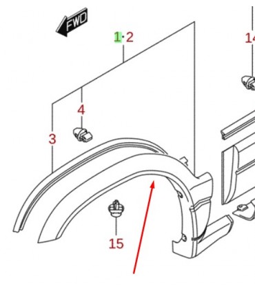 Moldura tapabarro delantera derecha ORIGINAL