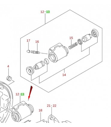 Cilindro freno trasero izquierdo TAIWAN