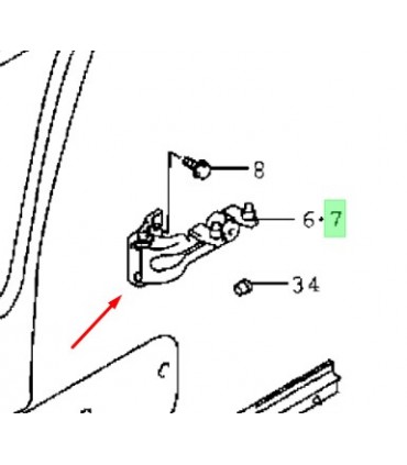 Soporte central izquierdo puerta corredera ORIGINAL