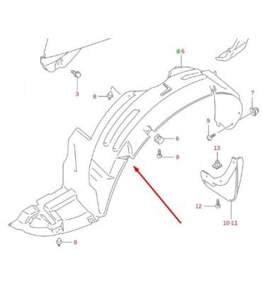 Guardafango delantero derecho TAIWAN