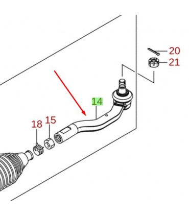 Terminal de dirección izquierdo ORIGINAL