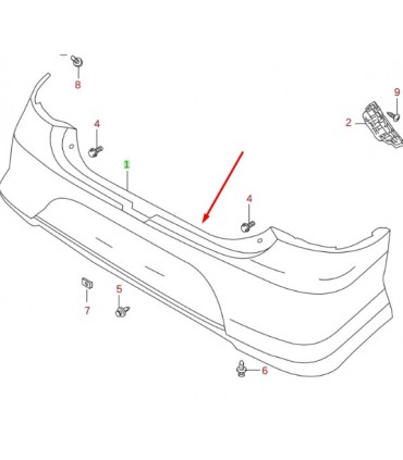 Parachoques trasero INDIA.