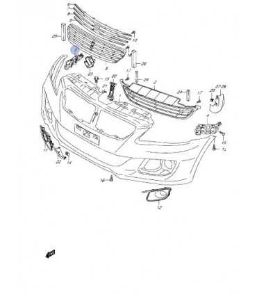 Soporte (guia) parachoque delantero derecho INDIA