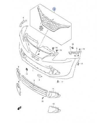 Mascara superior parachoque delantero INDIA