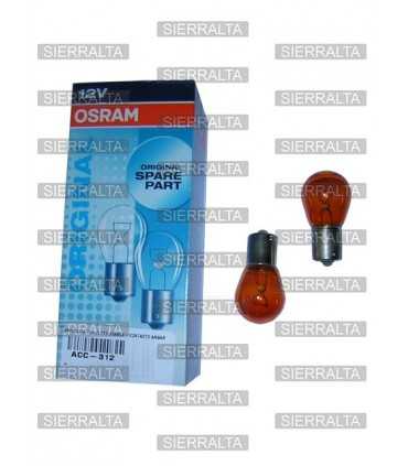 Ampolleta 12v Globo grande 1 contacto ámbar S25  ALEMÁN