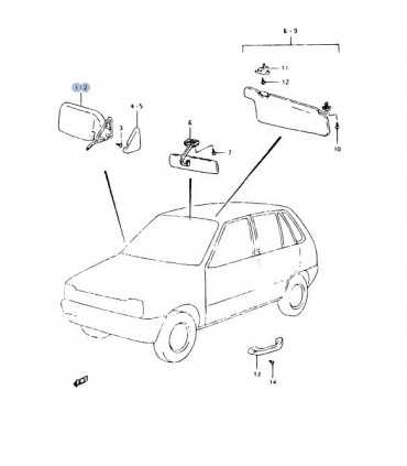 Espejo exterior derecho INDIA