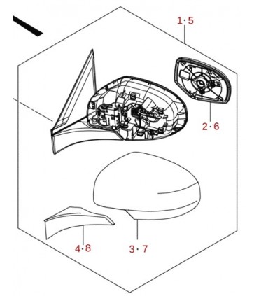 Espejo exterior derecho (S/LUZ) TAIWAN