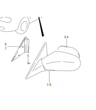 Espejo exterior izquierdo electrico TAIWAN